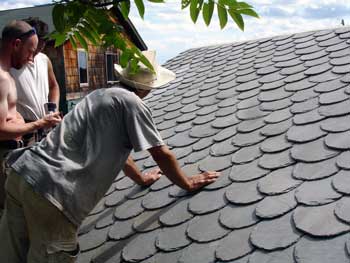 Natural Building Colloquium slate roof 2008 Natural Building Colloquium slate roof 2008